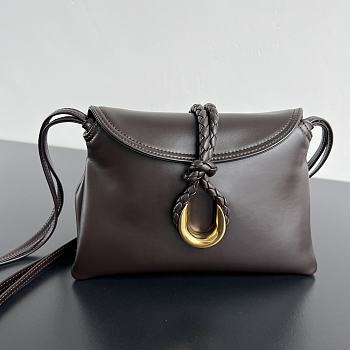 Bottega Veneta Baby Liberta dark brown size 24x15.5x5cm 