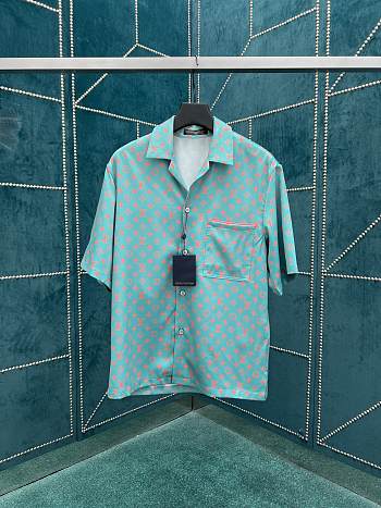 Louis Vuitton blue Monogram Glow Men's short-sleeve shirt