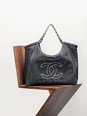 Chanel shopping bag denim black bag size 39cm - 1