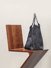 Chanel shopping bag denim black bag size 39cm - 6