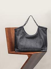 Chanel shopping bag denim black bag size 39cm - 5