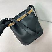 Prada buckled leather bucket bag black size 26.5x29x18cm - 3