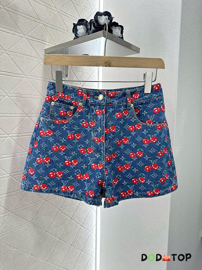 LV denim shorts women cherry - 1