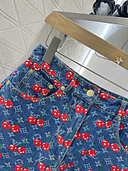 LV denim shorts women cherry - 2