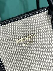 Prada Medium linen blend and leather tote bag size 22.5x35x18cm - 4