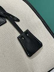 Prada Medium linen blend and leather tote bag size 22.5x35x18cm - 3