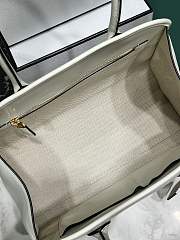 Prada Medium linen blend and leather white tote bag size 22.5x35x18cm - 6