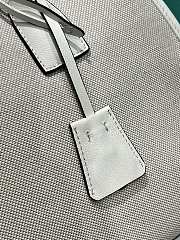 Prada Medium linen blend and leather white tote bag size 22.5x35x18cm - 3