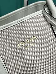Prada Medium linen blend and leather white tote bag size 22.5x35x18cm - 2