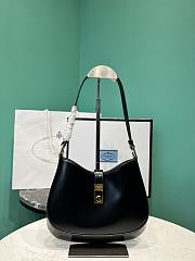 Prada Cleo brushed leather shoulder bag with clasp closure black size 18.5x22x4.5cm - 1