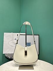 Prada Cleo brushed leather shoulder bag with clasp closure white size 18.5x22x4.5cm - 1