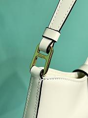 Prada Cleo brushed leather shoulder bag with clasp closure white size 18.5x22x4.5cm - 4