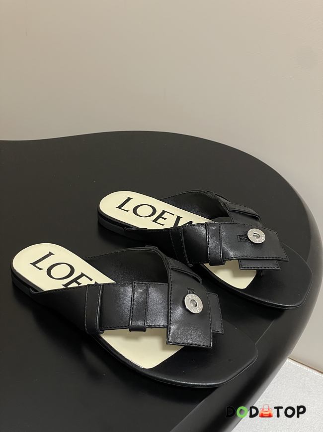 LOEWE Toy Panta Toe Post black sandals - 01 - 1
