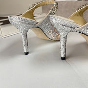 Jimmy Choo Gold Satin Crystal Mules 6.5cm heels - 5