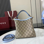 Gucci GG Emblem Mini Shoulder Bag Blue Size 20.5x18x11.5cm - 1