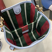 Gucci GG Emblem Mini Shoulder Bag Blue Size 20.5x18x11.5cm - 4