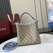 Gucci GG Emblem Mini Shoulder Bag Blue Size 20.5x18x11.5cm - 3