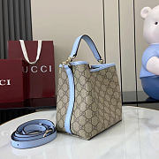 Gucci GG Emblem Mini Shoulder Bag Blue Size 20.5x18x11.5cm - 2