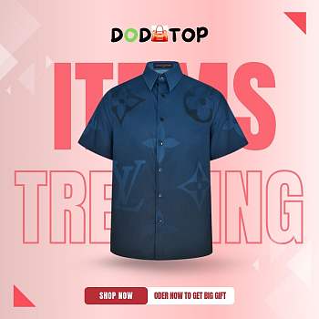 LV Men’s short-sleeve shirt blue