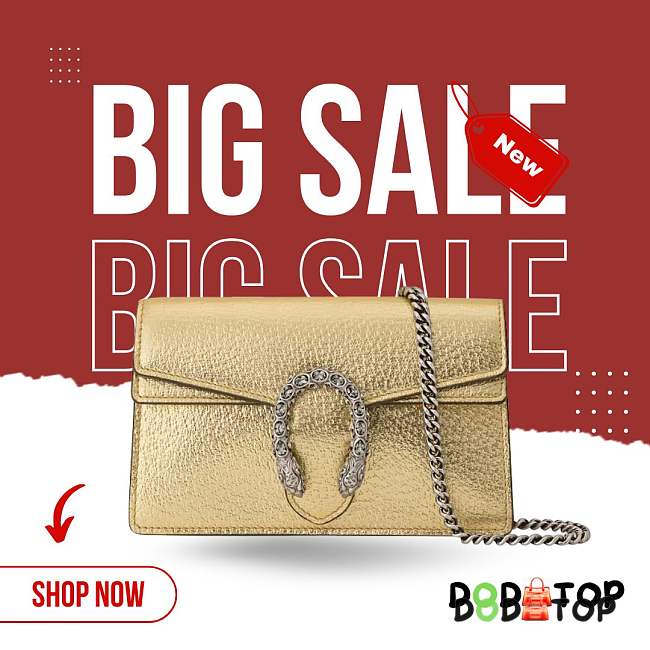 Gucci Dionysus mini gold bag size 16.5x10x4.5cm - 1