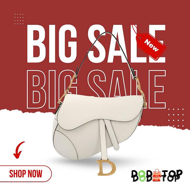 Dior Saddle Bag With Strap White Size 25.5 x 20 x 6.5 cm - 1