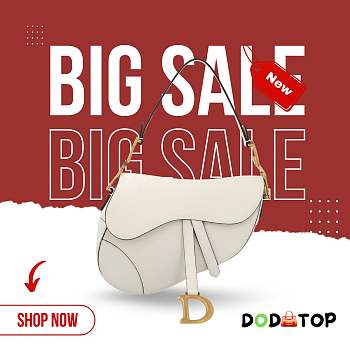 Dior Saddle Bag With Strap White Size 25.5 x 20 x 6.5 cm