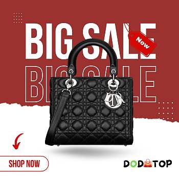 Lady Dior black bag size 24x20x11cm(Bonus gift – in description)