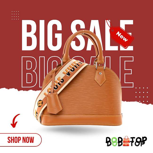 Louis Vuitton Alma BB Epi Leather Honey Gold M57540 Size 23.5 x 17.5 x 11.5 cm (Bonus gift – in description) - 1