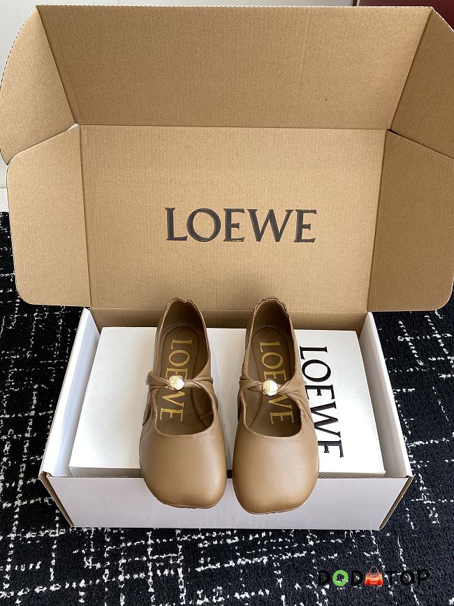 Loewe Pebble Soft ballerina in nappa lambskin brown sandals - 1