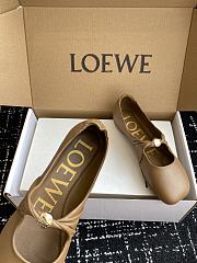 Loewe Pebble Soft ballerina in nappa lambskin brown sandals - 5