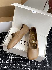 Loewe Pebble Soft ballerina in nappa lambskin brown sandals - 4