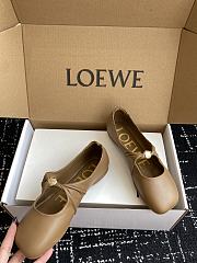 Loewe Pebble Soft ballerina in nappa lambskin brown sandals - 2