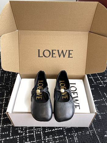 Loewe Pebble Soft ballerina in nappa lambskin brown black