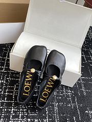 Loewe Pebble Soft ballerina in nappa lambskin brown black - 5