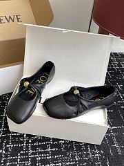 Loewe Pebble Soft ballerina in nappa lambskin brown black - 4