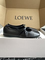 Loewe Pebble Soft ballerina in nappa lambskin brown black - 3