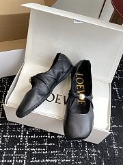 Loewe Pebble Soft ballerina in nappa lambskin brown black - 2