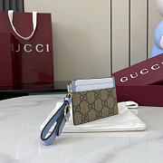 GG Emblem card case with strap blue - 3