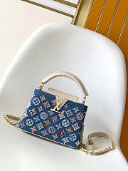 Louis Vuitton M12947 Capucines Mini Denim Blue/Cream bag size 21 x 13.6 x 8 cm - 1