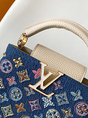 Louis Vuitton M12947 Capucines Mini Denim Blue/Cream bag size 21 x 13.6 x 8 cm - 3