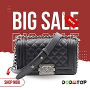 Chanel Boy Bag Grain Calfskin Black Size 20.5 x 12 x 8.5 cm (Bonus gift – in description) - 1