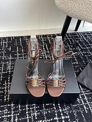Saint Laurent Babylone 90mm leather sandals brown - 1