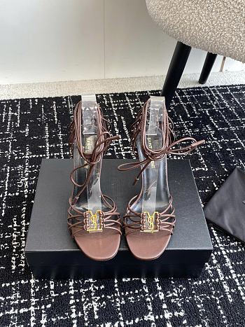 Saint Laurent Babylone 90mm leather sandals brown