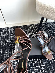 Saint Laurent Babylone 90mm leather sandals brown - 4