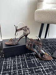 Saint Laurent Babylone 90mm leather sandals brown - 3