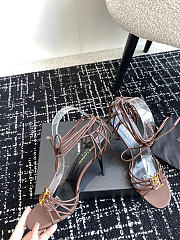 Saint Laurent Babylone 90mm leather sandals brown - 2