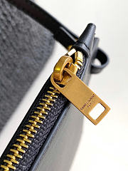 YSL LE 37 in woven raffia and vegetable-tanned leather black bag size 20x25x16CM - 6
