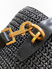 YSL LE 37 in woven raffia and vegetable-tanned leather black bag size 20x25x16CM - 4