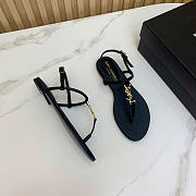 YSL Cassandra sandals in patent leather black  - 4
