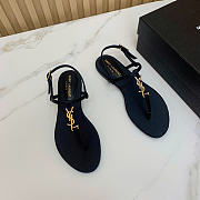 YSL Cassandra sandals in patent leather black  - 3
